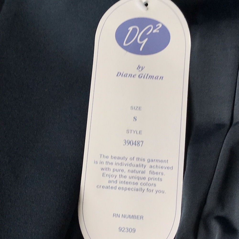 DG2 DIANE GILMAN BLUE LONGLINE EMBLEM‎ BLAZER - Picture 6 of 8